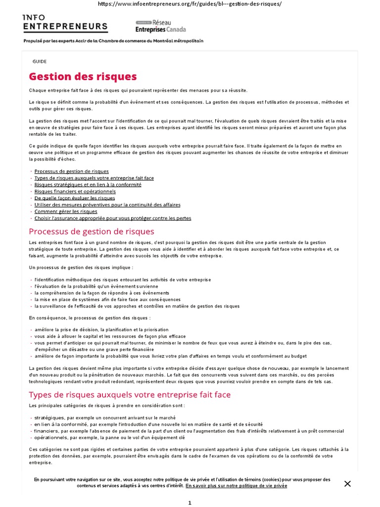 Gestion Des Risques | PDF | Gestion des risques | Risque