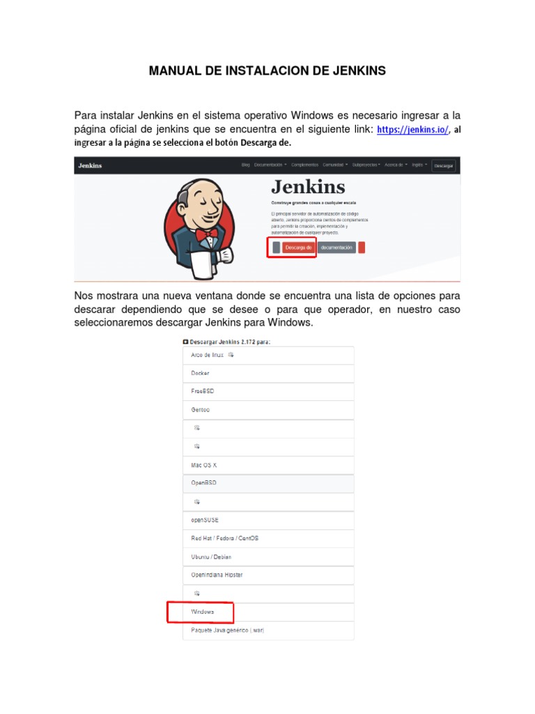 Instalación de Jenkins en Windows | PDF | Ventana (informática ...