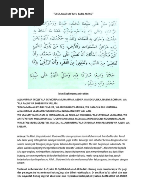 Sholawat Miftahu Babil Arzaq