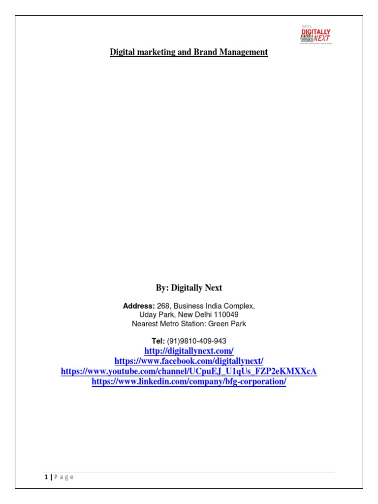 Digital Marketing and Brand Management | PDF | Digital Marketing ...