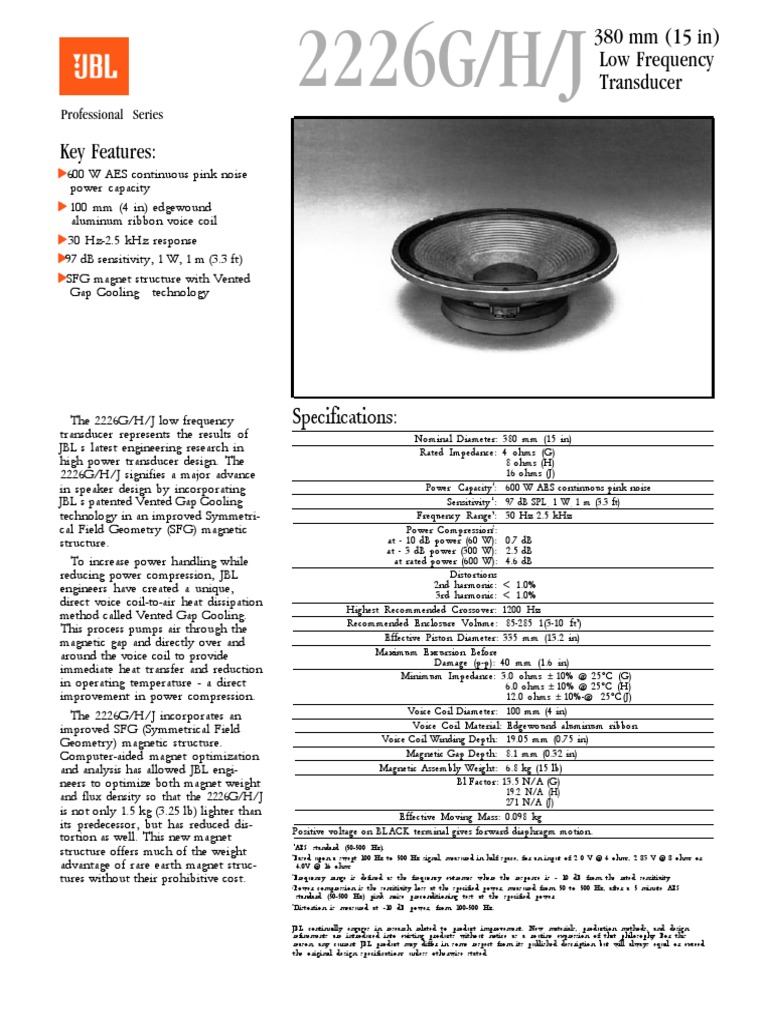 jbl 2226h