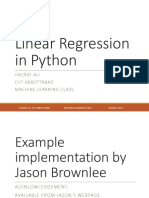 Linear Regression in Python: Hazrat Ali Ciit Abbot Tabad Machine Learning Class