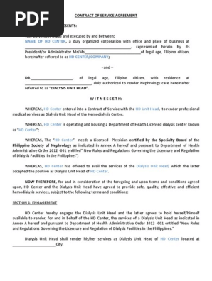 Contract of Service Agreement - Template