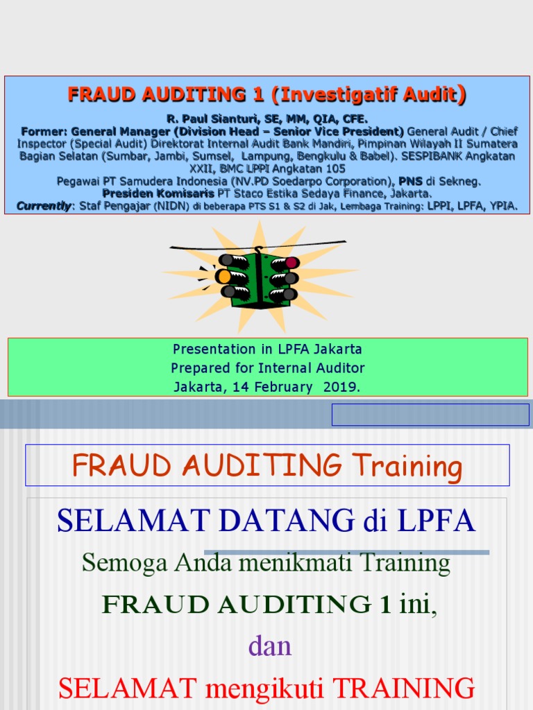 Fraud Auditing Training Overview | PDF | Internal Audit | Risk