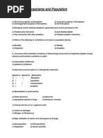 Chapter 13 Organisms and Population MCQ