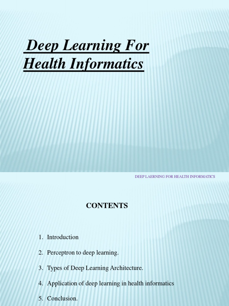 deep learning for health informatics
