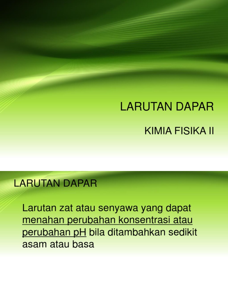 Fungsi dan Jenis Larutan Dapar | PDF