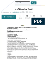 Fundamentals of Nursing Test i: Key Concepts and Theories