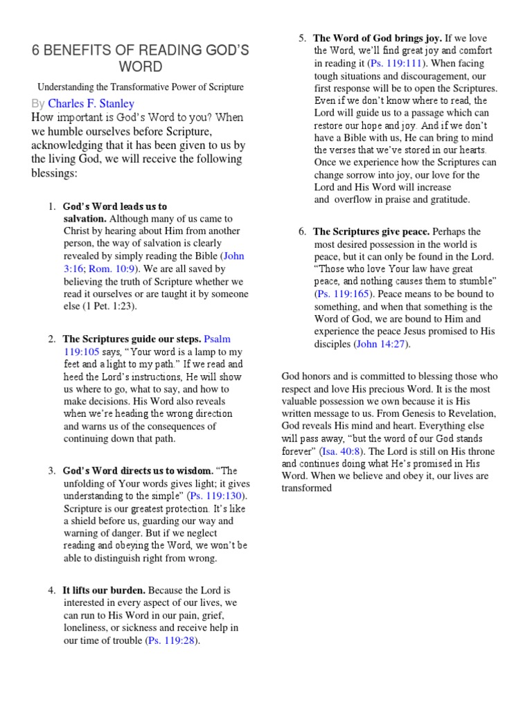 6 Benefits of Reading God | PDF | Epistle To The Romans | God
