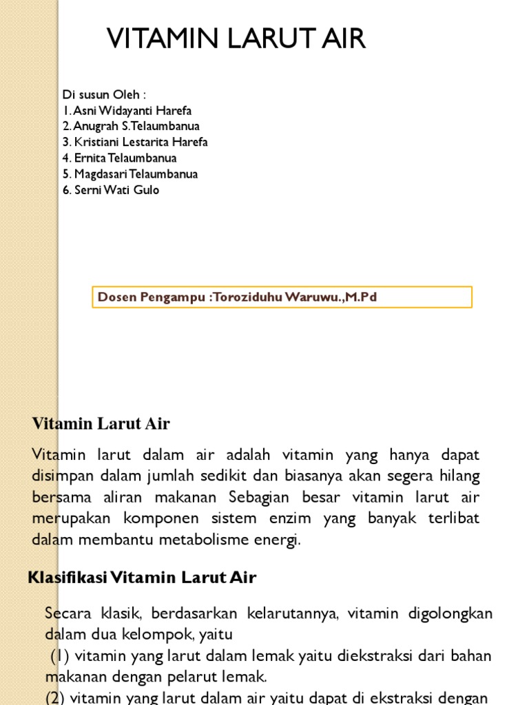 Vitamin Larut Air