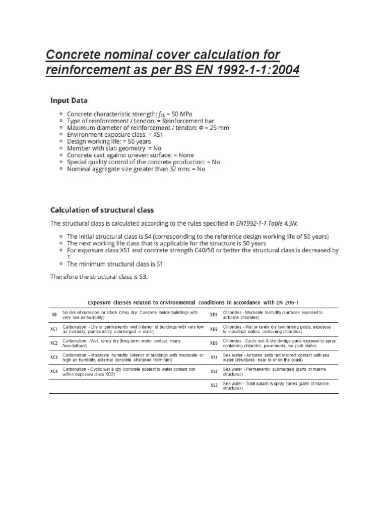 Concrete Nominal Cover For Reinforcement As Per BS en 1992 PDF