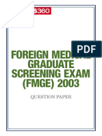 MCI FMGE Previous Year Solved Question Paper 2003 PDF