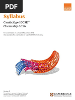 Syllabus: Cambridge IGCSE Chemistry 0620