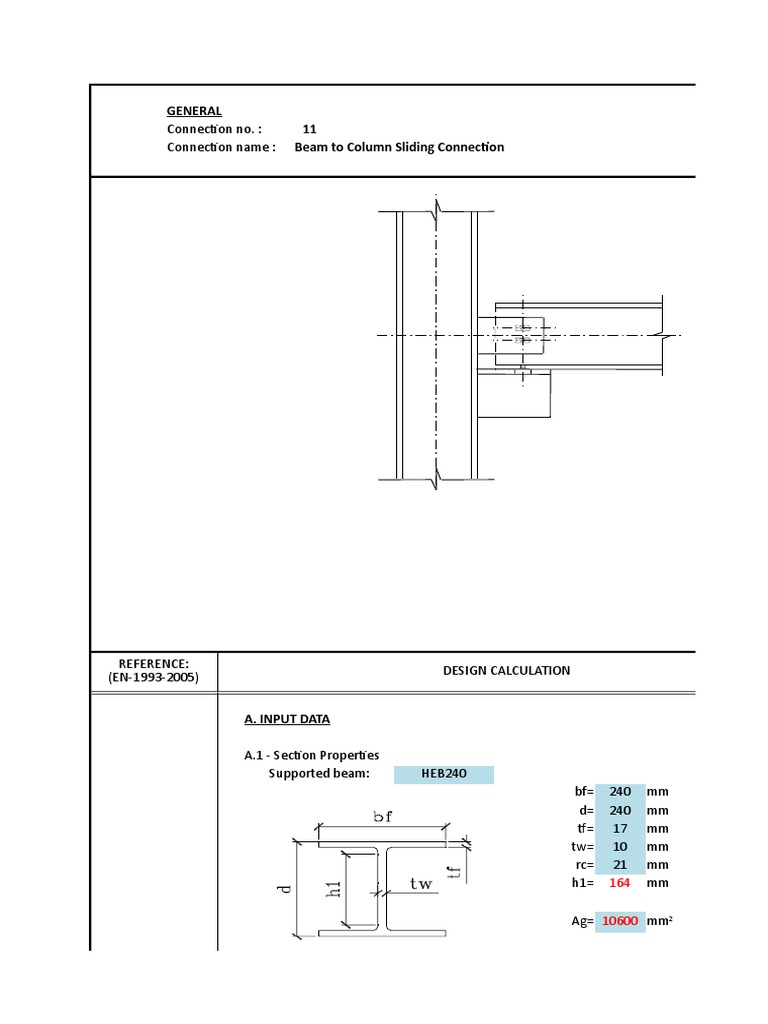 Beam-Column Sliding Connection Design | PDF | Screw | Beam (Structure)