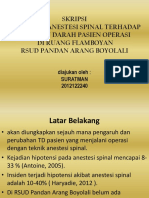 Seminar Skripsi - PENGARUH ANESTESI SPINAL TERHADAP TEKANAN DARAH PASIEN OPERASI DI RUANG FLAMBOYAN RSUD PANDAN ARANG BOYOLALI