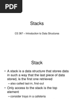 Stacks: CS 367 - Introduction To Data Structures