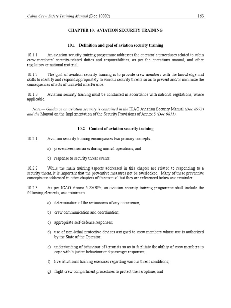 Cabin Crew Security Training Manual | PDF | Flight Attendant