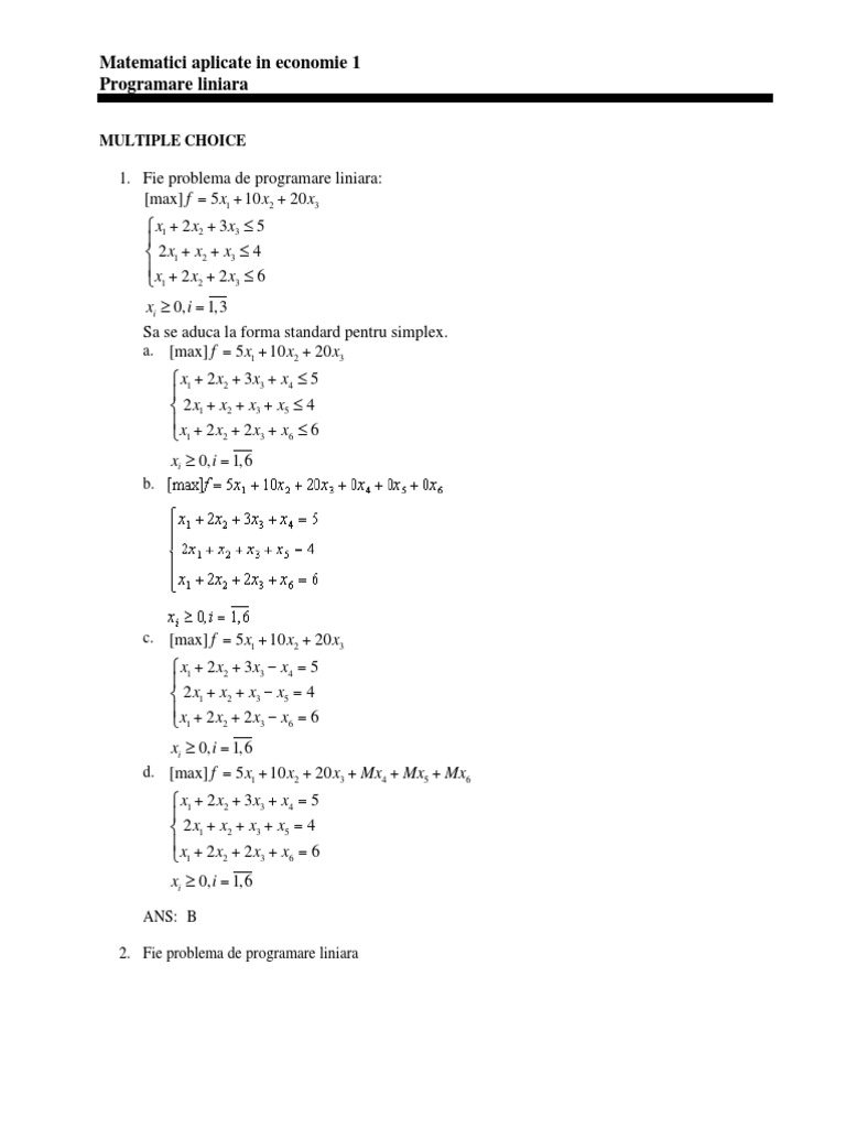 Subiecte Mate 1 | PDF