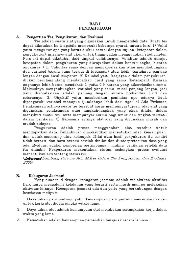 Makalah Tes Kebugaran Jasmani Docx