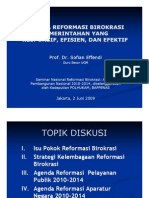 Agenda Reformasi Birokrasi Pemerintahan Yang Responsif Efesien, Efektif-Sofian Effendi