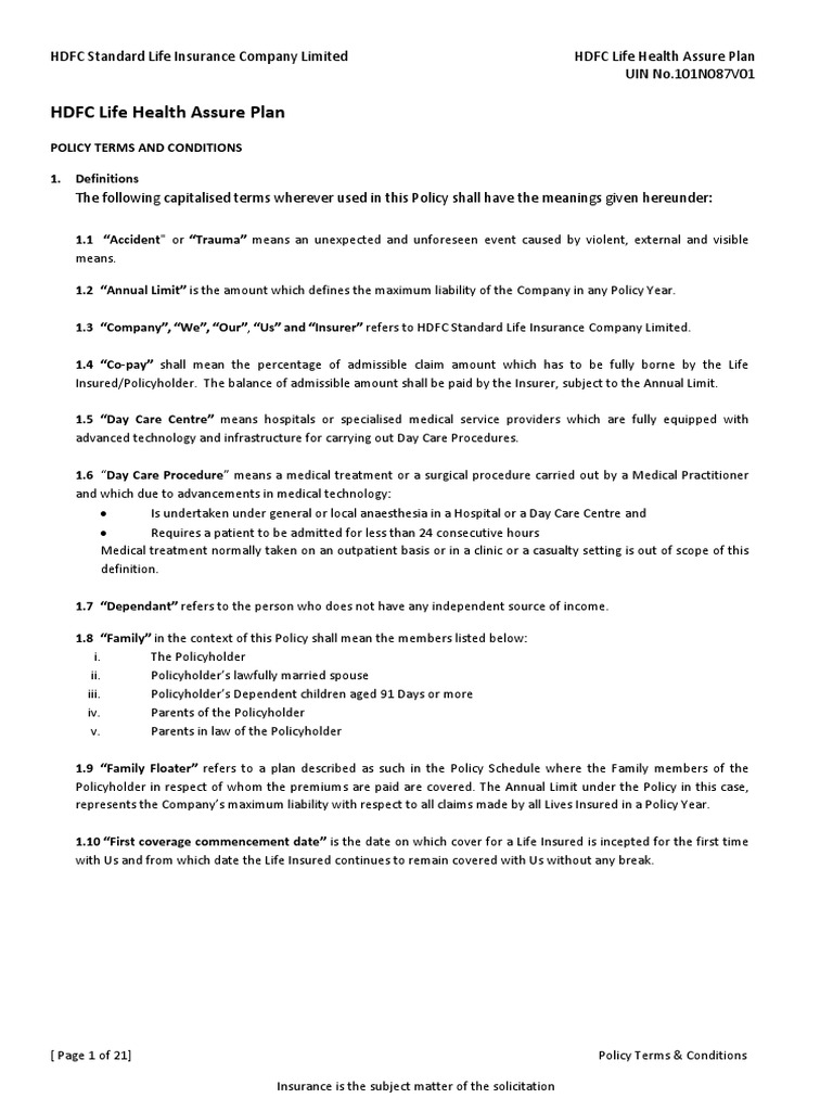 HDFC Life Health Assure Plan Details | PDF | Life Insurance | Insurance