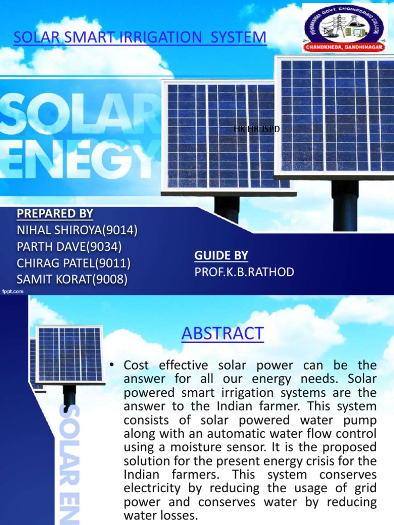 Solar Smart Irrigation System Overview | PDF | Solar Power | Solar Panel