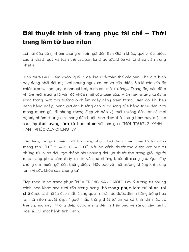 Giới Thiệu Trang Phục Tái Chế: Sáng Tạo Thời Trang Bền Vững