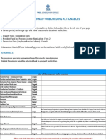 Document Checlist For TCS Induction