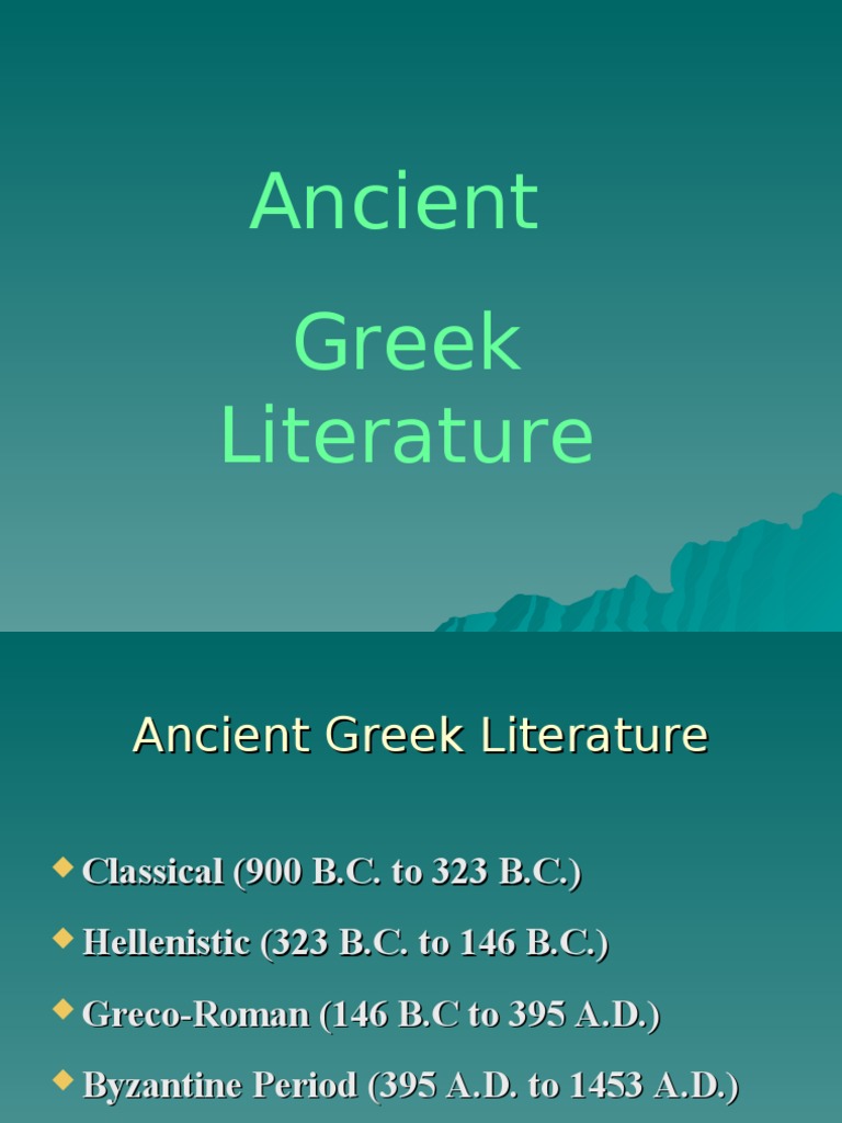 Greek Mythology In English Literature