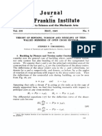 Journal of The Franklin Institute Volume 239 Issue 5 1945 (Doi 10.1016/0016-0032 (45) 90013-5) Stephen P. Timoshenko - Theory of Bending, Torsion and Buckling of Thin-Walled Members of Open Cros PDF