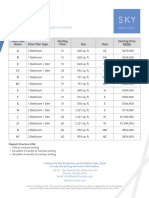 Price List: Pricing Varies Per Floor and Is Subject To Availability