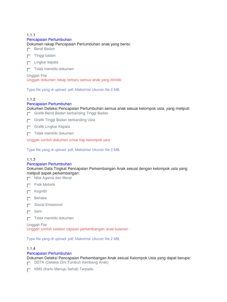 Contoh Dokumen Deteksi Pencapaian Perkembangan Anak Sesuai