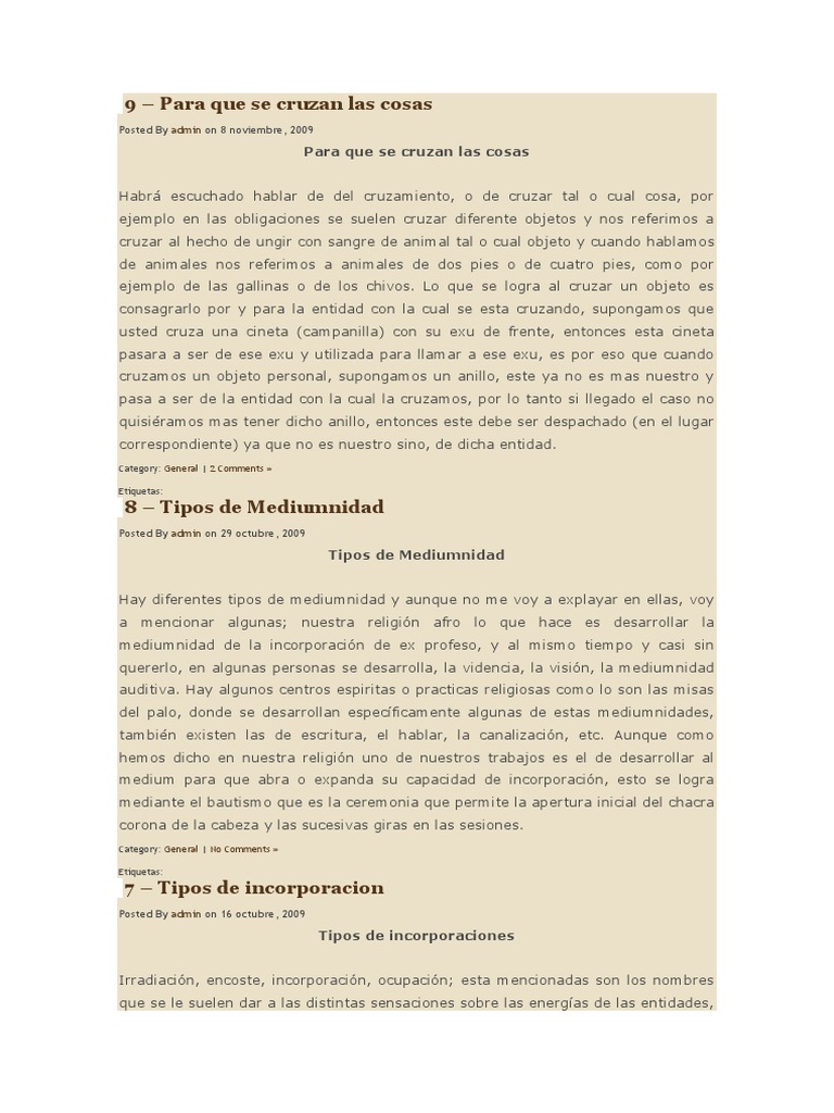 Tipos De Medium Pdf Pdf Santeria Religión Y Creencia