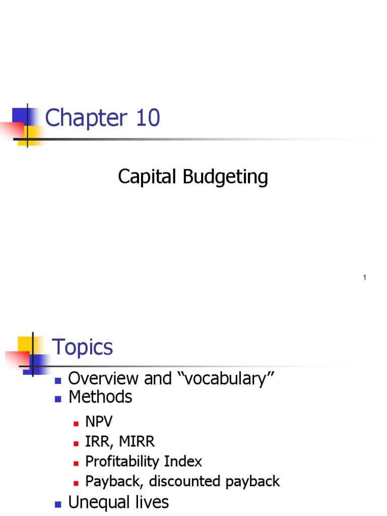 Ch. 10 - 13ed Cap Budgeting - Master | PDF | Capital Budgeting | Net ...