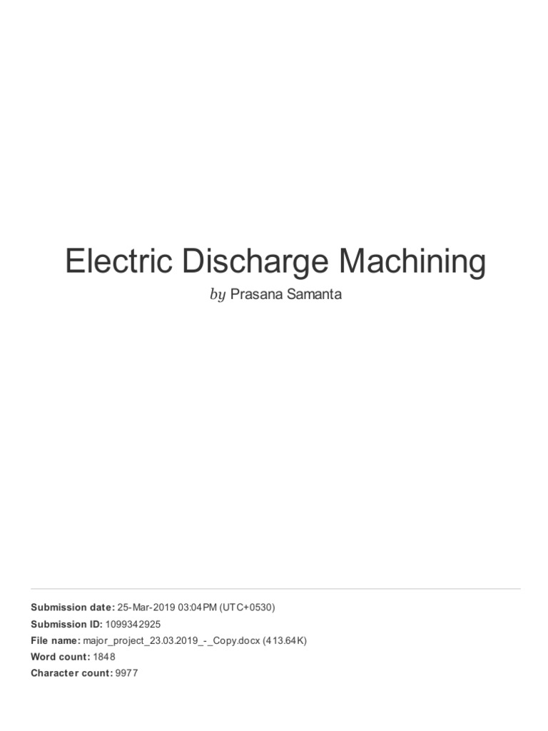 Electric Discharge Machining | PDF | Areas Of Computer Science | Computing
