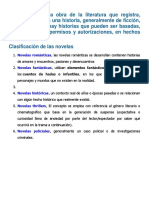 Clasificación de Las Novelas PDF