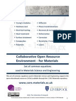 WWW - Core.materials - Ac.uk: Set of Common Equations Used in Materials Science and Engineering