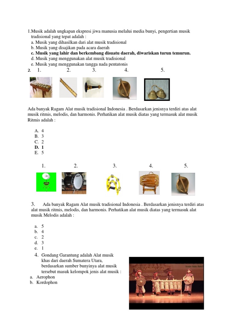 Berikut ini yang bukan fungsi dari alat musik tradisional adalah