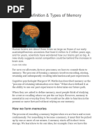 Memory Definition & Types of Memory: How We Form Memories