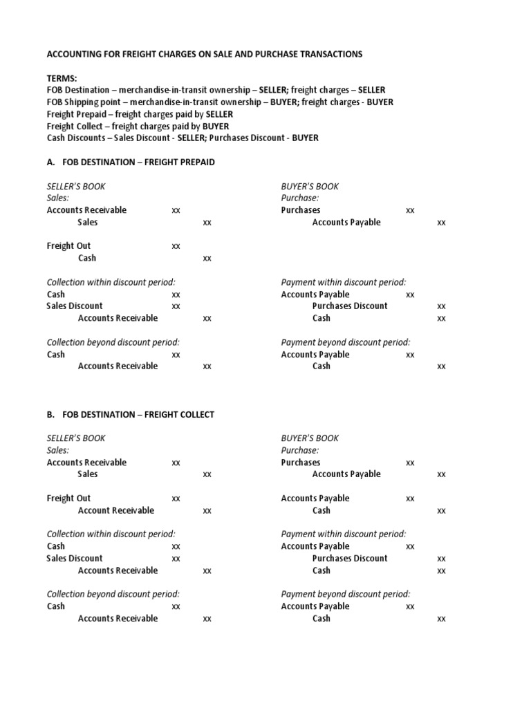FAR Freight Charges | PDF | Business Law | Payments