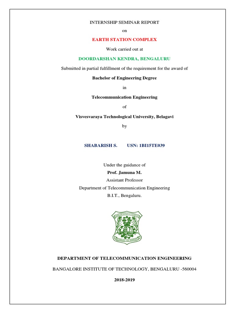 Doordarshan Bangalore Earth Station PDF Transmitter Amplifier