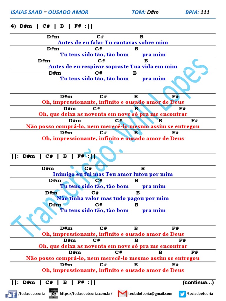 Ousado Amor - Cifras e Letra | PDF