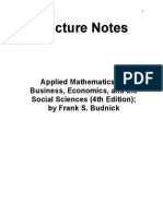 Lecture Notes Applied Mathematics For Business, Economics, and The Social Sciences (4th Edition) by Budnick PDF