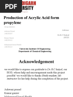 Production of Acrylic Acid Form Propylene: University Institute of Engineering Department of Chemical Engineering