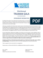 2019 Truman Gala Sponsor Packet