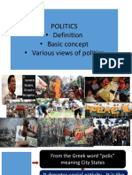 Politics - Definition - Basic Concept - Various Views of Politics