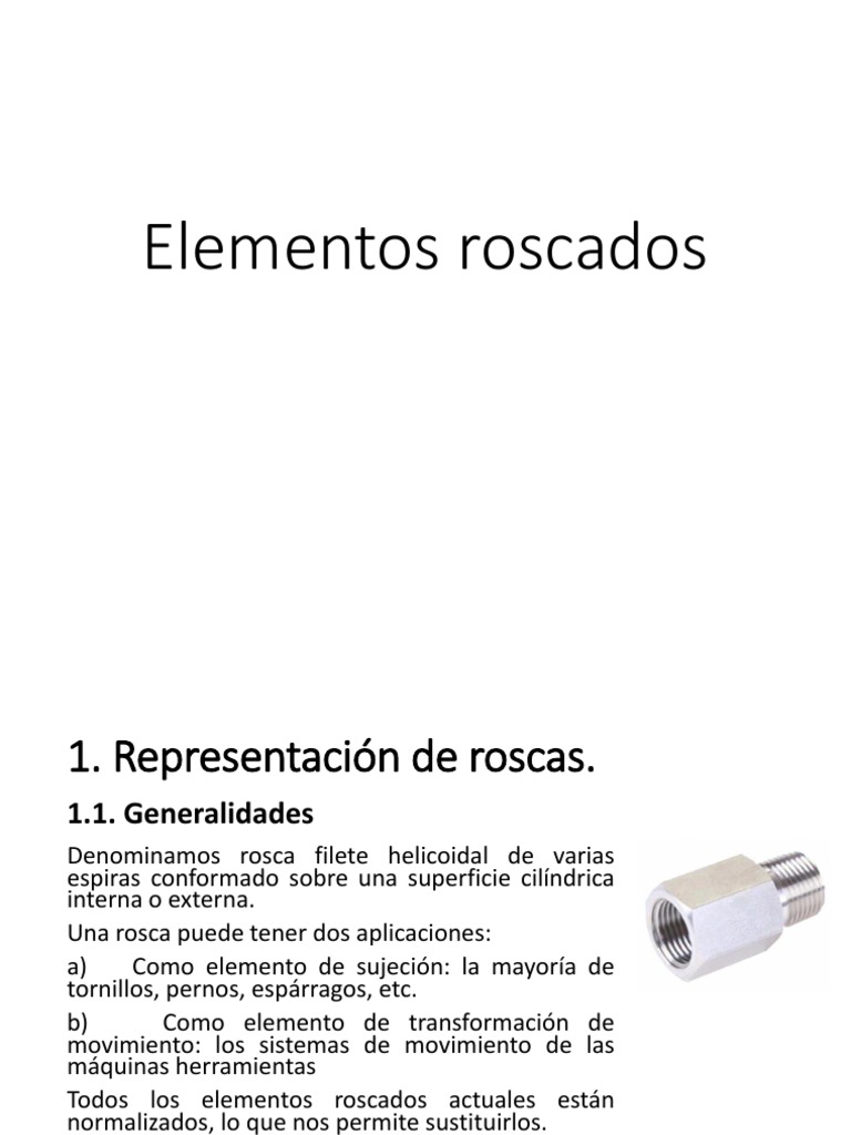 Elementos Roscados | PDF | Tornillo | Materiales