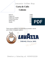 Carta de Cafés