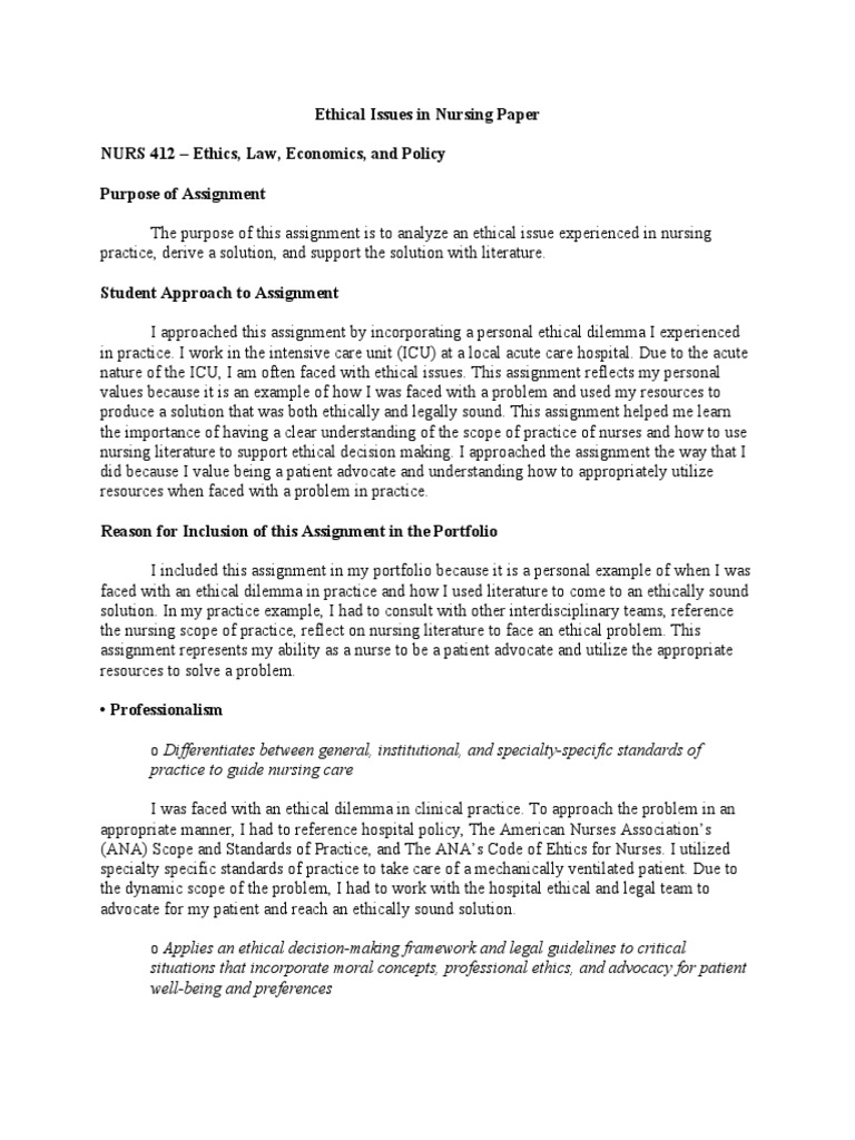 Example of ethical dilemma paper picture