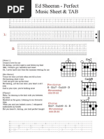 Ed Sheeran - Perfect Music Sheet & TAB PDF